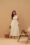 VESTIDO MIDI COM DETALHE ENTREMEIO