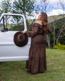 VESTIDO LONGO BABADOS