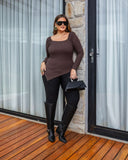 BLUSA CANELADA MANGA LONGA
