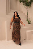 VESTIDO EM TULE DRAPEADO BABADO 15129