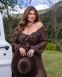 VESTIDO LONGO BABADOS