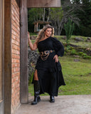 VESTIDO LONGO NULA MANGA