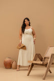 VESTIDO MIDI COM DETALHE ENTREMEIO