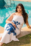 VESTIDO COM FENDA ESTAMPA FLOR