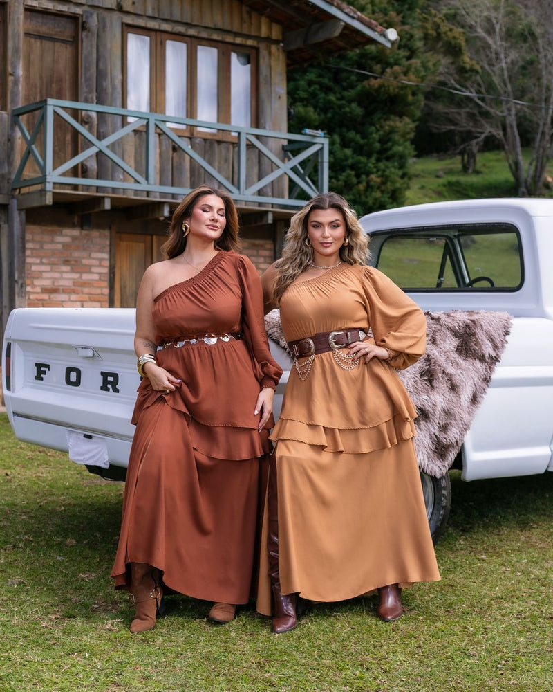 VESTIDO LONGO NULA MANGA