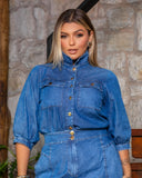 CAMISA JEANS C/ BOTOES