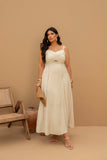 VESTIDO MIDI COM DETALHE ENTREMEIO