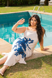 VESTIDO COM FENDA ESTAMPA FLOR