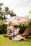 VESTIDO COM FENDA ESTAMPA FLOR