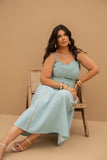 VESTIDO MIDI COM DETALHE ENTREMEIO