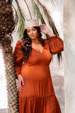 VESTIDO LONGO DE BABADOS