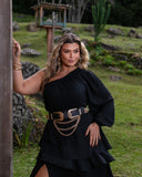 VESTIDO LONGO NULA MANGA