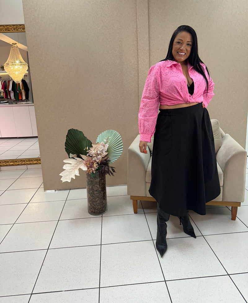 Camisa Manga Longa Lesie Rosa Bebe