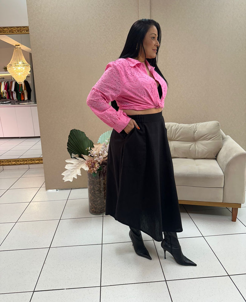 Camisa Manga Longa Lesie Rosa Bebe