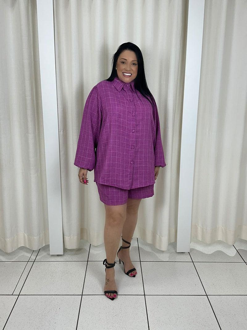 Camisa Linho Roxo