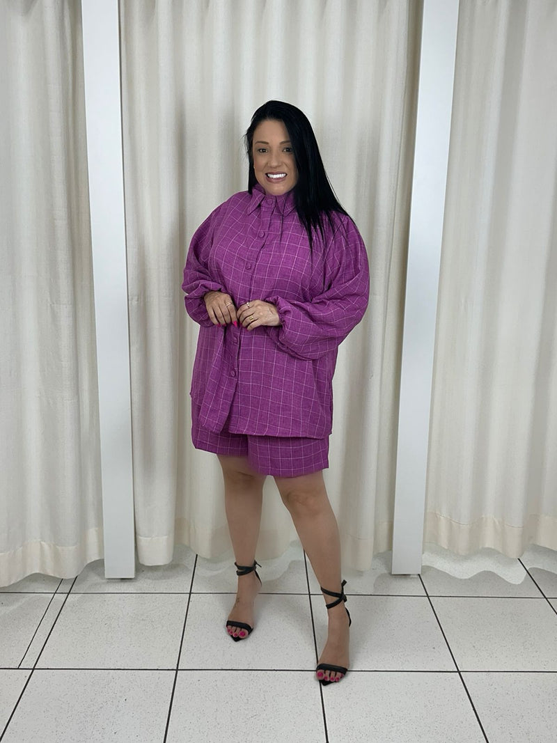 Camisa Linho Roxo
