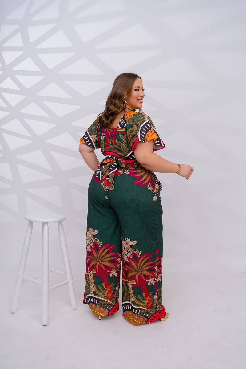 Cojunto Calça e Cropped Amarrar