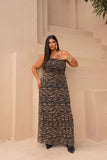 VESTIDO EM TULE DRAPEADO BABADO 15129