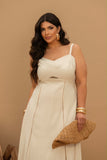 VESTIDO MIDI COM DETALHE ENTREMEIO