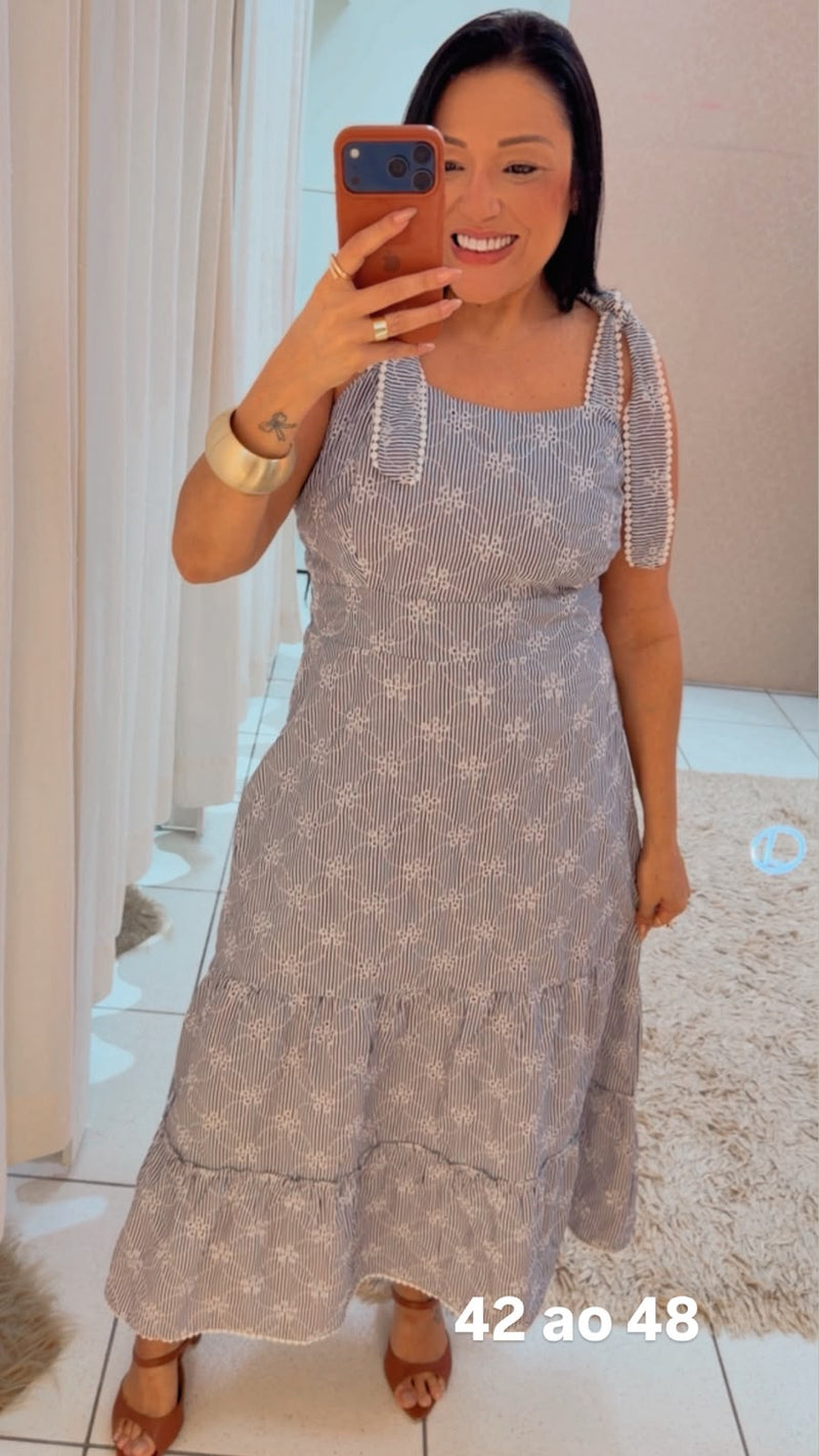 VESTIDO MIDI LISTRADO
