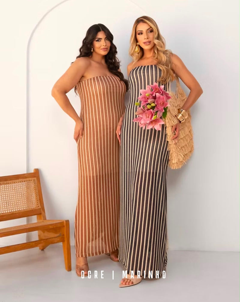 VESTIDO LONGO EM TELA
