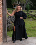 VESTIDO LONGO NULA MANGA