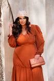 VESTIDO LONGO DE BABADOS