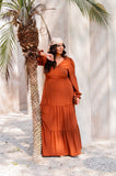 VESTIDO LONGO DE BABADOS