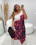 VESTIDO OMBRO ÚNICO FLOR 8487