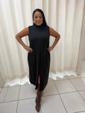 VESTIDO 2 BOLSOS GOLA ALTA